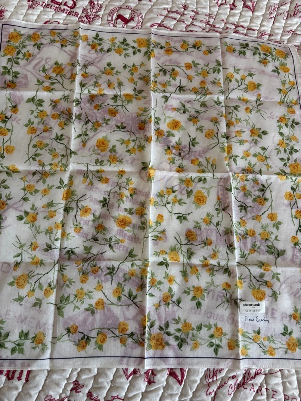 VINTAGE SILK Scarf Bundle and Cotton Handkerchief (Pierre Cardin/Nina Ricci)